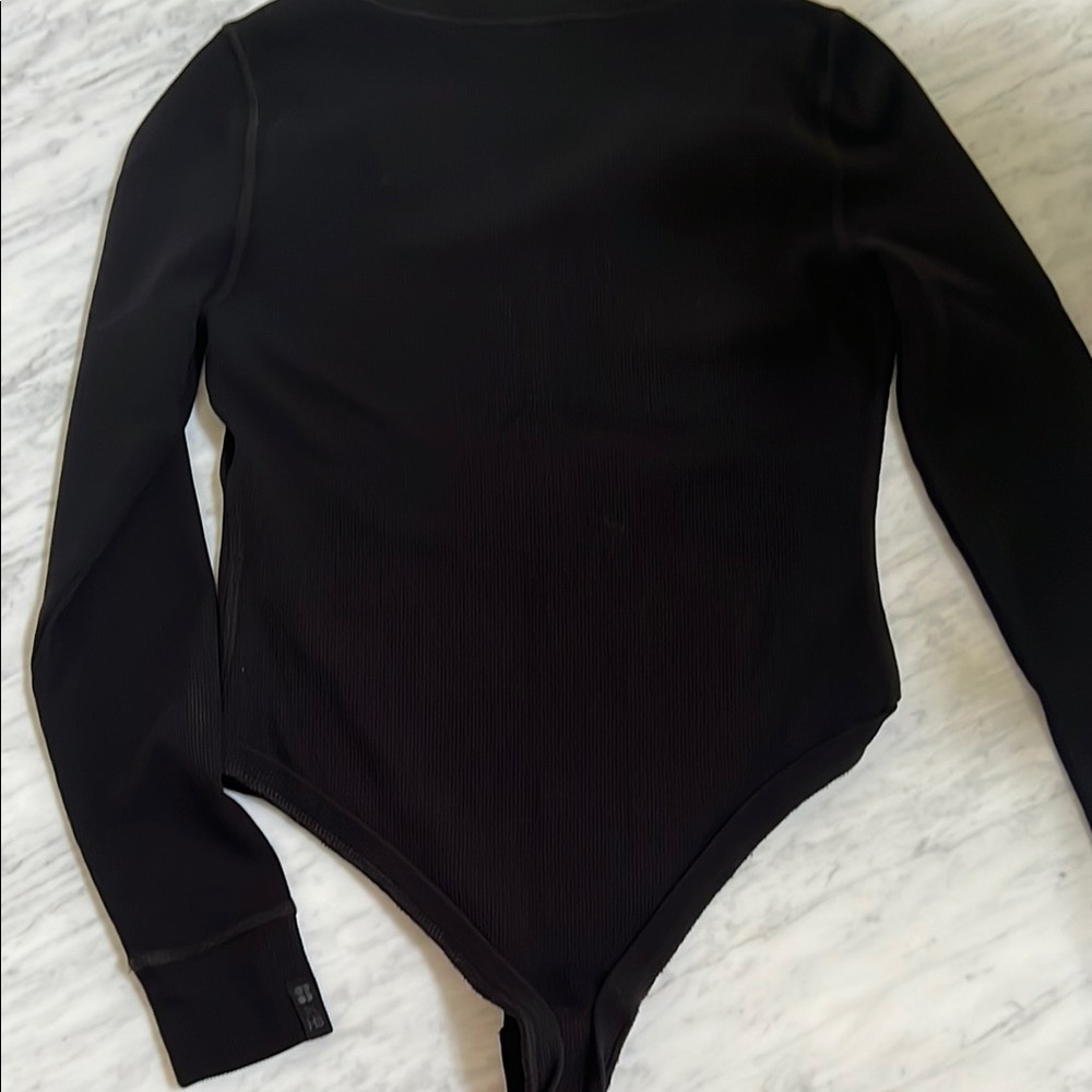 Halle Berry for Sweaty Betty Black Fitted Buttoned Bodysuit - Picture 6 of 8